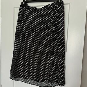 Catherine Malandrino Black and White Asymmetrical Midi Skirt